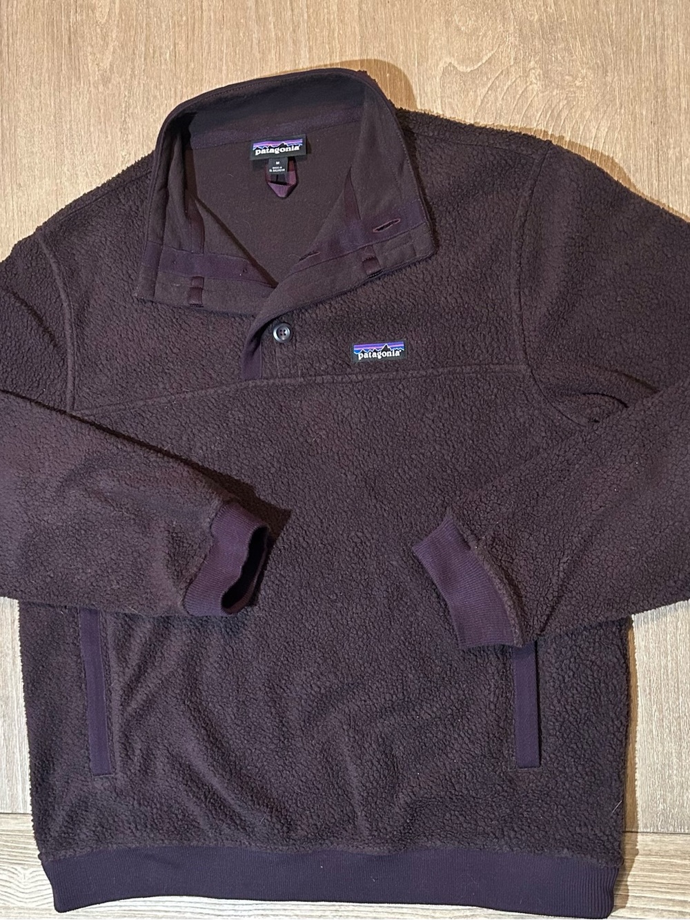 Patagonia Men's Shearling Button Pullover Fleece - Obsidian Plum - Size M